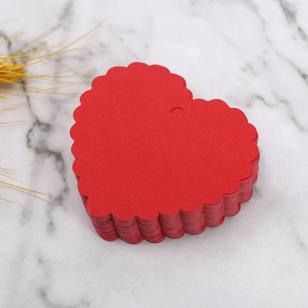 100 Stück Herzförmige Karten Valentinstags-Anhänger Rot DIY Geschenkanhänger Hängende Dekoration Handgeschenk Hängeetikett Party-Etiketten Aufkleber