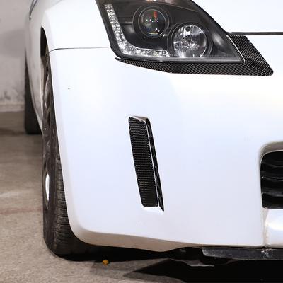 For Nissan 2003 2004 2005 2006 Soft Carbon Fiber Car Front Bumper Side Intake Vent Cover Trim Sticker Car