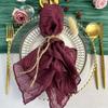 6 Pcs Cheese Cloth Napkins Bulk Gauze Cheesecloth Napkins Dinner Cloth Napkins Soft Boho Table Napkins Rustic Wrinkled for Wedding Party Event Decor