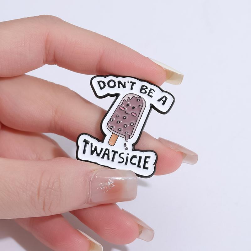 DON'T BE A DICKASAURUS Enamel Pins Custom CUNTCAKE TWATASAURUS Brooches Lapel Badges Cartoon Animal Jewelry Gift for Kids Friend