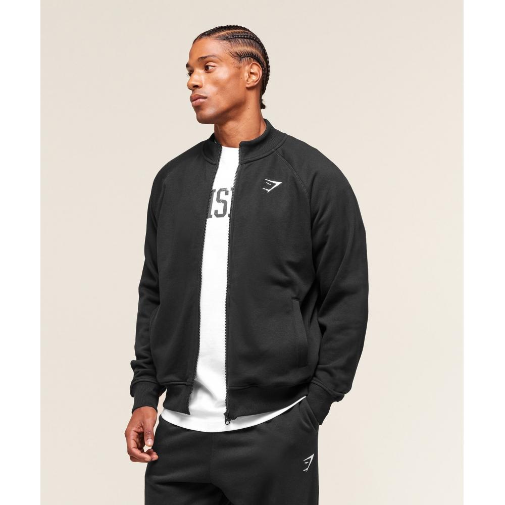 Gymshark Crest Oversized Track Jacket Black A3b8t Bb2j