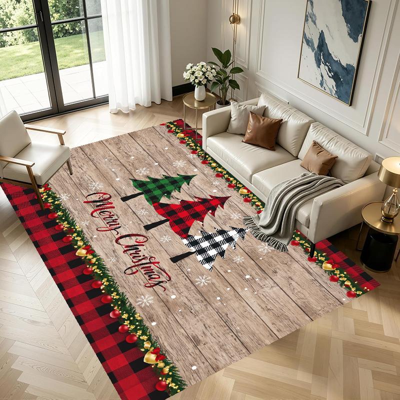 Christmas Pattern Square Area Rug Comfort Indoor Floor Carpet For Home Holiday Gift