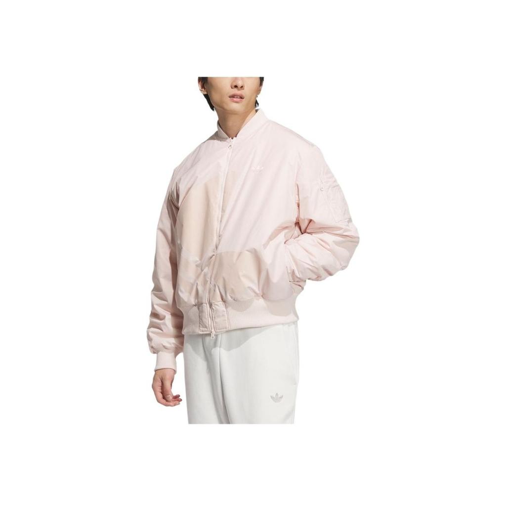 Adidas Originals Logo Zip-Up Sports Stand Collar Loose Long Sleeve Jacket Unisex Jacket Miracle-Quartz JL8382