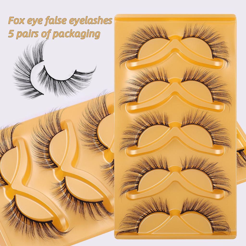Oblique Flying Fox Eye False Eyelashes 5 Pairs Of Simulated End Of Eye Extended Eyelashes