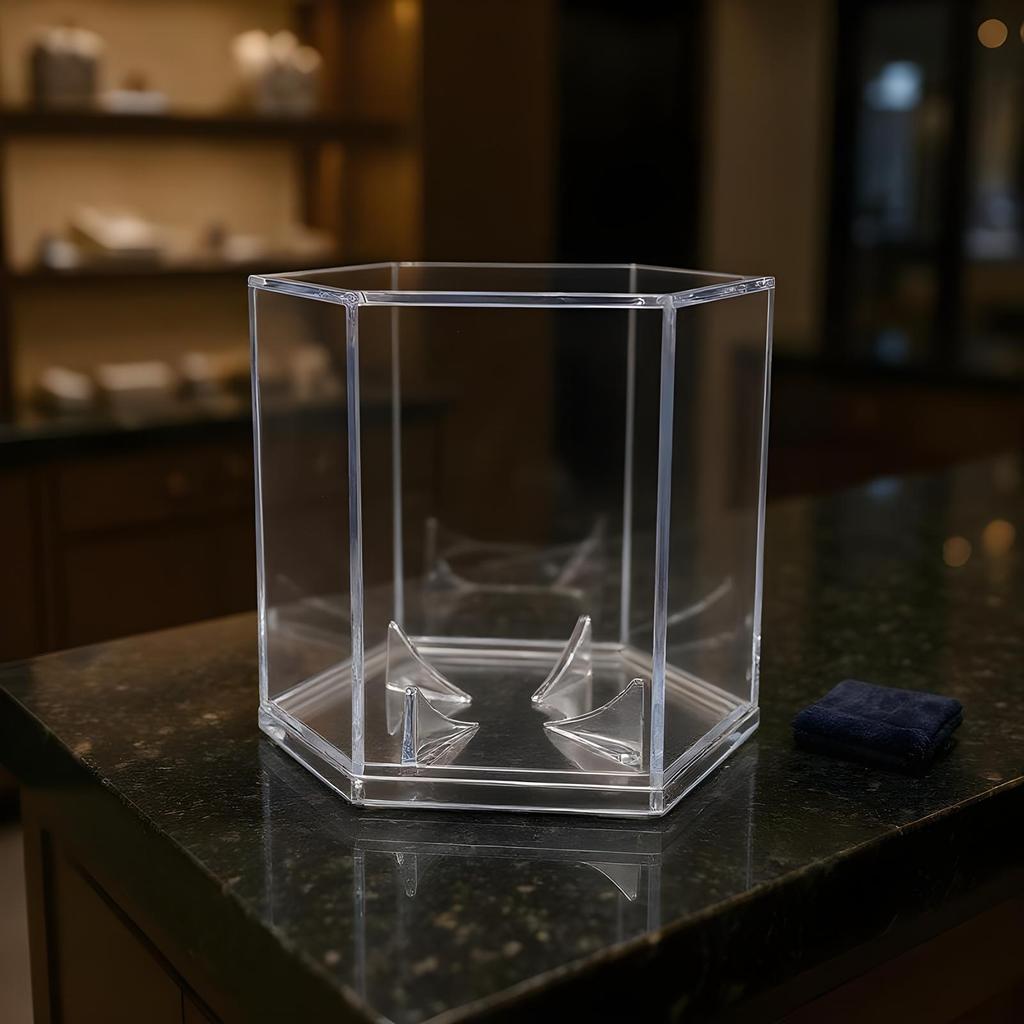 Baseball Case Hexagonal Acrylic Autographed Ball Box Golf Ball Display Case for Bedroom Living Room Dorm Apartment Fireplace