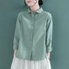 Women's Spring Fall Retro Shirt Cotton Linen Long-sleeved Elegant Career Style Popular Personalized Blouse