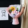 Handmade Knit Yarn Sunflower Bouquet for Graduation or Teacher's Day Gifts