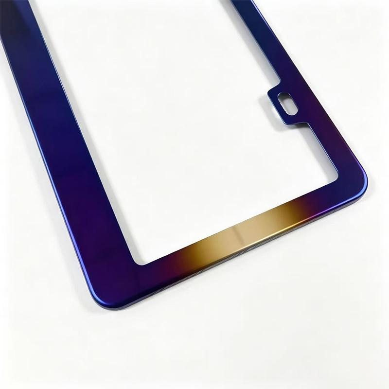 2 Pcs Stainless Universal US Model License Plate Frame Steel Front And Rear Metal Car License Plate Frame Label Cover Screw Cap License Plate Covers