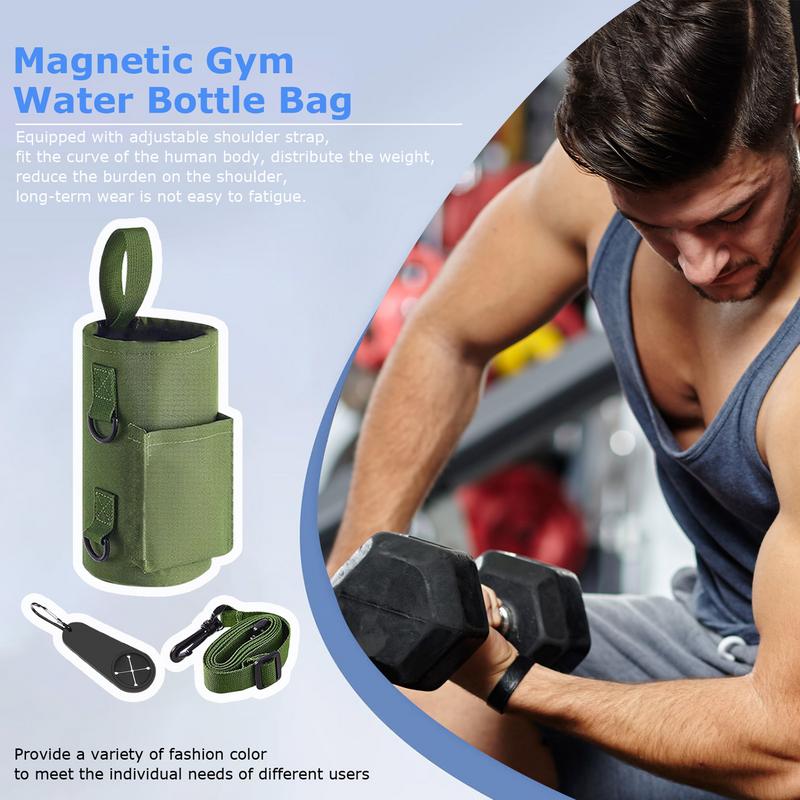 Suporte Magnético para Garrafa de Água de Academia Suporte Espesso para Celular Bolsa Magnética Portátil Antiderrapante Bolsa Tiracolo para Academia Acessórios de Academia