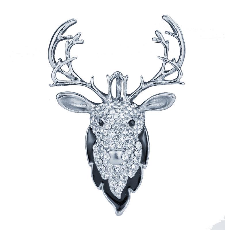 

Deer Head Rhinestone Brooch Pin - Fashion Jewelry for Coats & Jackets срібний