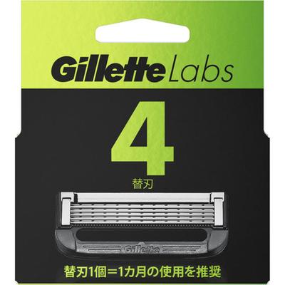 Gillette Lab 4 Replacement Blades With Exfoliating Bars  4b