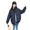 Hong Kong-style baseball uniform stand-up collar women's winter 2025 new solid color collegiate style loose warm jacket couple cotton jacket