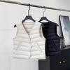 Womens Short Lightweight Down Vest V-Neck Sleeveless Inner Wear Winter Daily