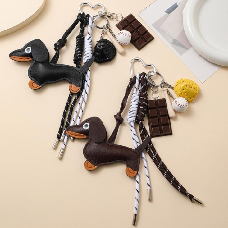 Multipurpose Sausage Dog Key Pendant Sturdy PU Materials Construction with Attention to Detail Daily Casual Wear