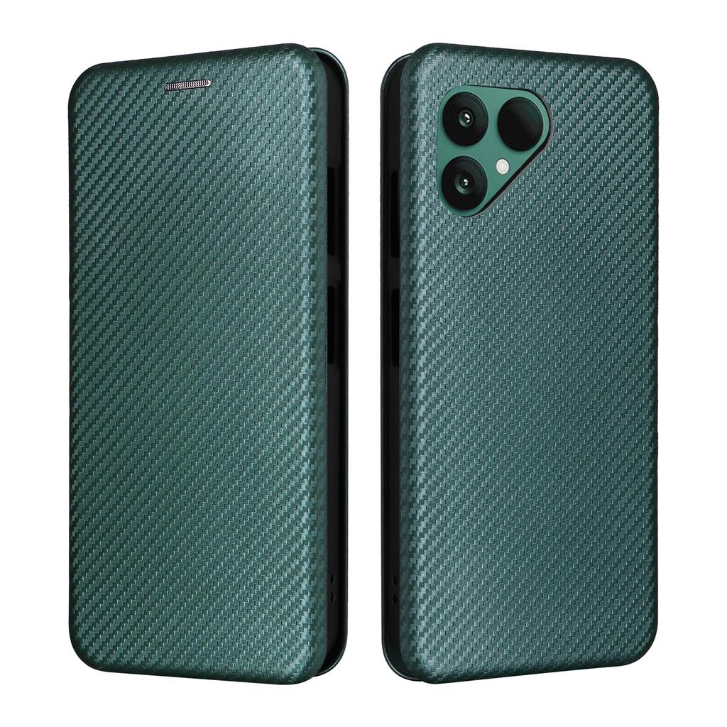 For Fairphone 6 Case Carbon Fiber Texture Drop-Proof PU Leather Phone Cover