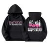 Girls' Fashion Long-Sleeve Hooded Sweatshirt with Print and Pockets