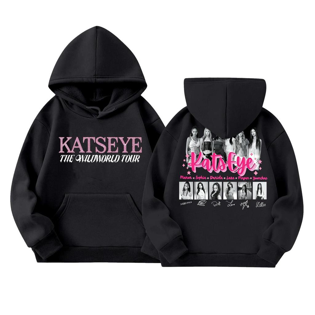 Girls' Fashion Long-Sleeve Hooded Sweatshirt with Print and Pockets
