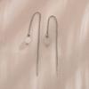 Hetian White Jade Earrings Chinese-Style Long Fringed Earrings Atmospheric Simple Classical Round Bead Jade Earrings