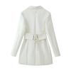 European & American Style Fashionable Silk Satin Lapel Jacket with Rhinestone Embellishments - Women's Suit Dress New Arrival