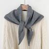 Solid Color Knitted Triangle Scarf Striped Cross Neckerchief Sweet Cross Scarves  Autumn Winter