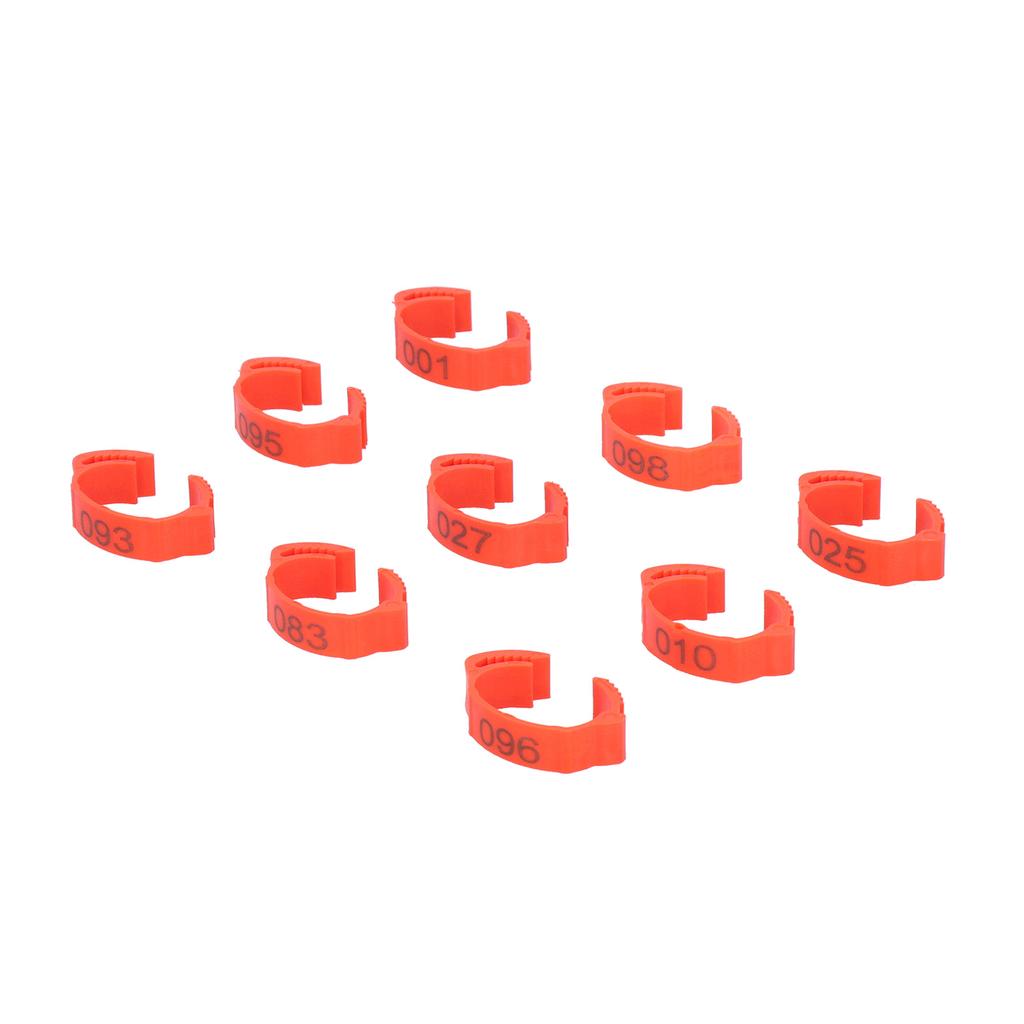 100 STK Pose Fjærkre Beinbånd Clip-On Fotringer med 01100 Numre for Kylling And Gås Forsyninger
