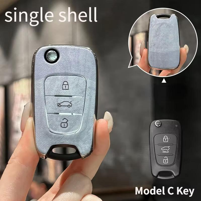 Suitable For Kia Tpu Key Cover Marble Pattern K3 Sportage R K5/K2Seltos Kx3 Car Key Full Package Protection Shell