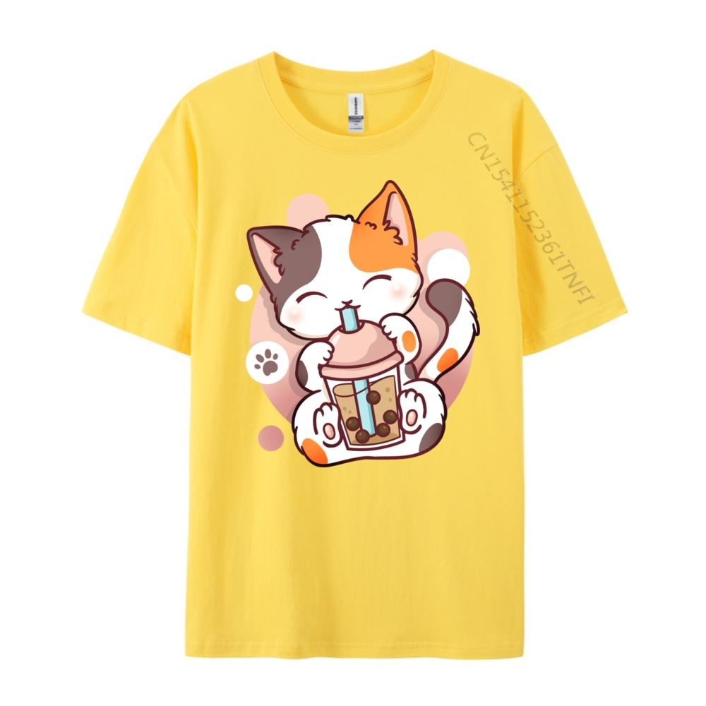 Cat Boba Tea Bubble Tea Anime Kawaii Neko Streetwear Unisex Camiseta Cinco De Mayo