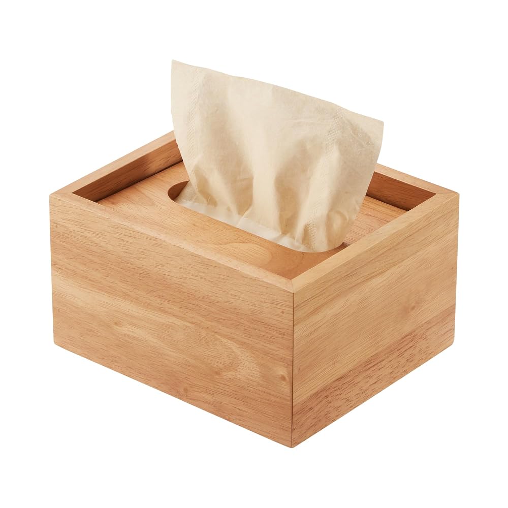 MUJI Wooden Tissue Box for Tabletop Use MAC71A3A (Clothing Case, Storage Case, Storage Box)