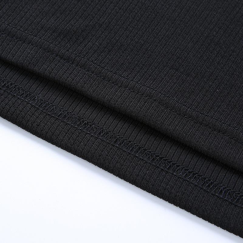 Y2K Hollow Off Shoulder Bottom Γυναικείο κοντό μπλουζάκι με ανοιχτό αφαλό Slim Fit Fake Two Piece Top