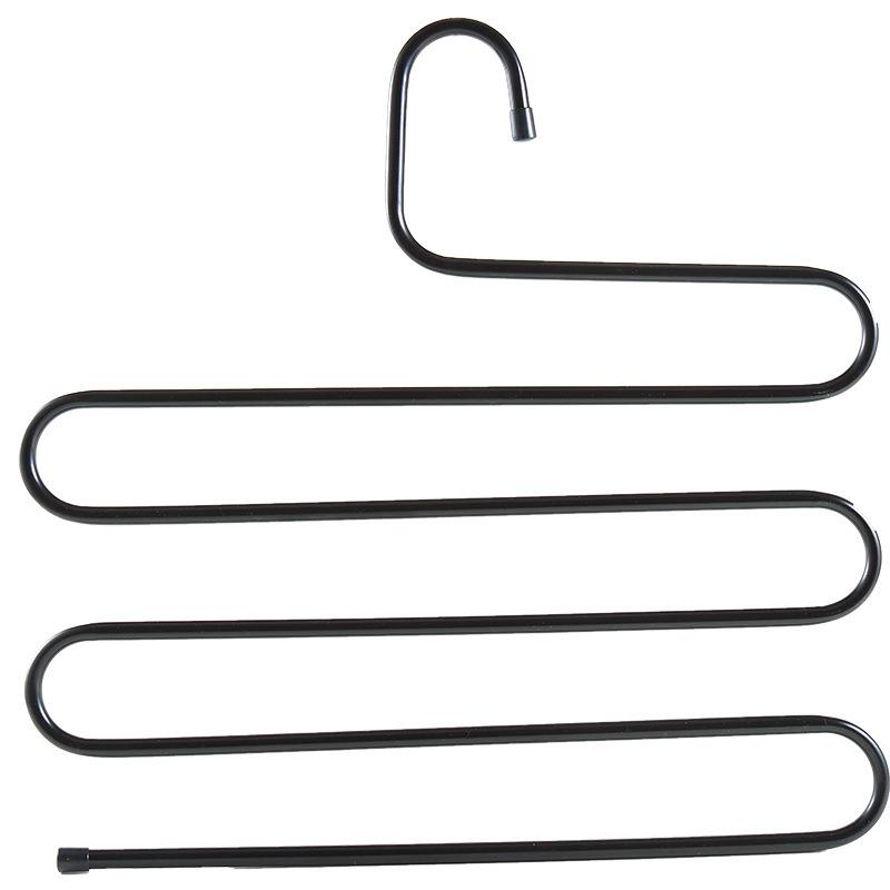 Multi-layer S-shaped Pants Hanging Multi-functional Creative Household Wrought Iron Plastic Spray Magic Pants Storage Hanger Pants Rack