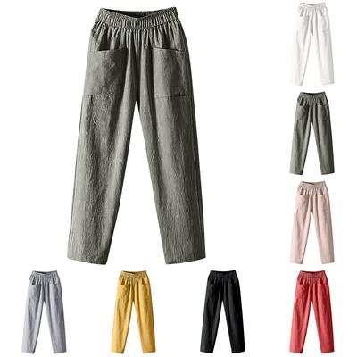 Damen Gerade Hosen Mode Casual Hosen Neun Punkt Harlan Hosen