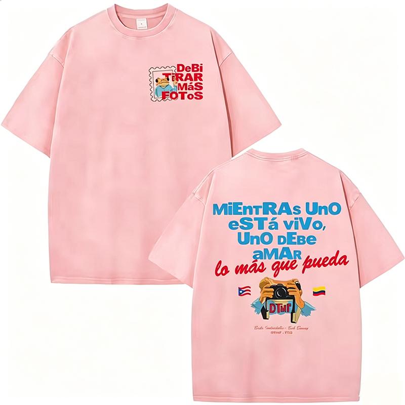 Rapper Bad Bunny Magliette Vintage Debi Tirar Mas Fotos DTMF T-shirt Abbigliamento Uomo Moda Maglietta Alta Qualità Coppie