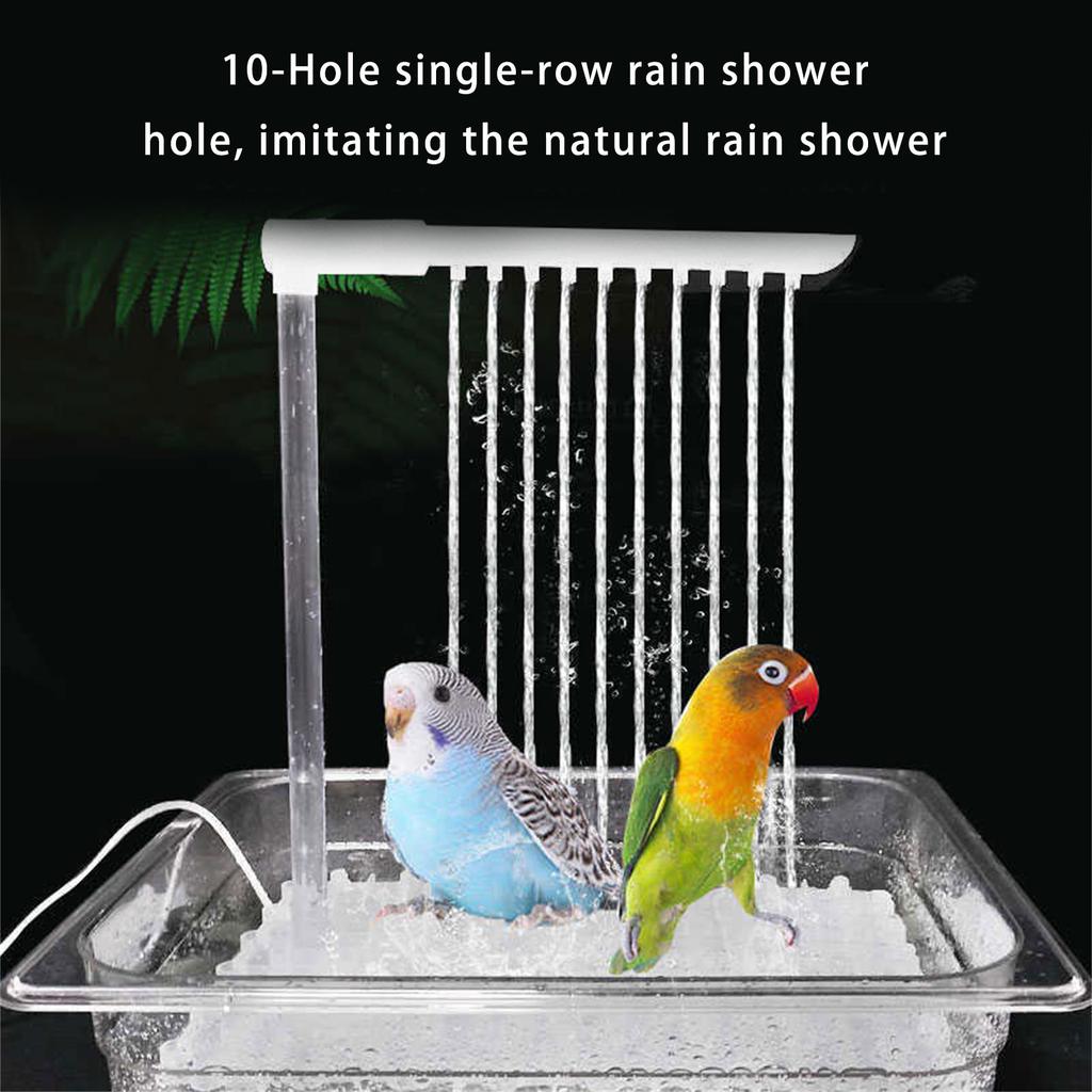 Automatic Bird Bathhouse Bathtub Parrots Shower Box with Multiple Tap Shower Multifunctional Bird Bathtub
