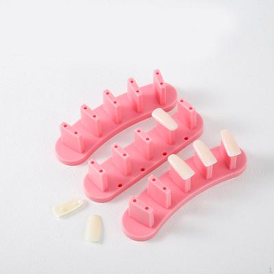 3 Pieces Acrylic Nail Art Display Stand Practice Holder, DIY Training Tools with 10 False