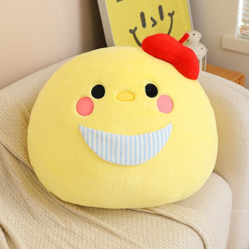 Cute Cartoon Animal Ball Shape Pillow Stuffed White Rabbit Snowman Black Crow Yellow Chick Back Support Cushion Decor Gift