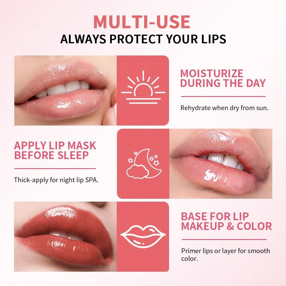 1pc Transparent Lip Gloss, Non-Sticky Lip Oil, Original/Peach Flavored Tinted Lip Gloss, Reduces Lip
