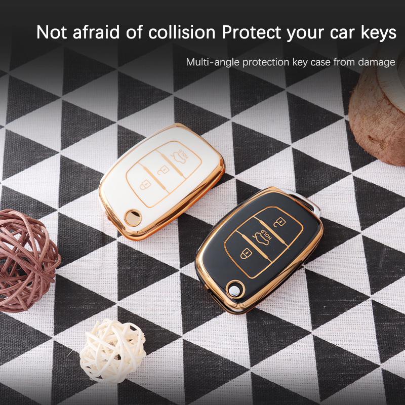 New Soft Tpu Fold Car Key Case Cover Shell For Hyundai Tucson Sonata Santa Fe Elantra Accent Solaris Verna Ix25 Ix35 I20 I30 I40