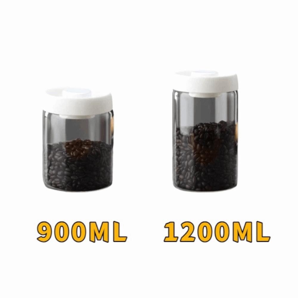 Press Type Coffee Bean Storage Jar Manual Glass Coffee Jar Vacuum Sealed Jar Home Use