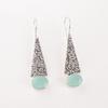 Gemma di Calcedonio Acquamarina Naturale Gioielli in Argento Sterling 925 Orecchini Fatti a Mano 1.9" EE-165-19