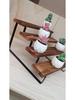 Four-Tier Iron and Wood Display Rack for Desserts and Aromatherapy Essentials