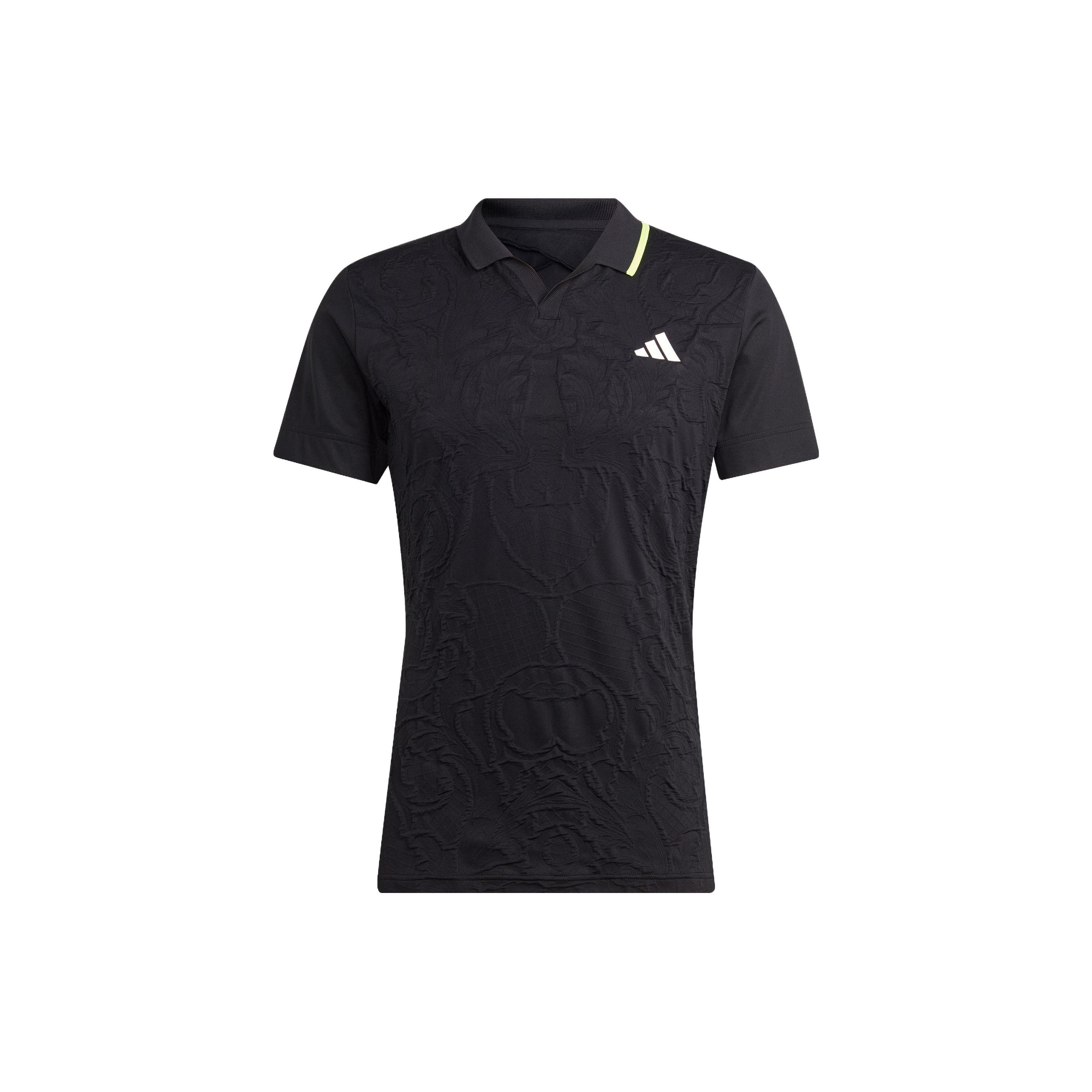 Adidas Aeroready Freelift Pro Tennis Logo Emblem Pattern Short Sleeve Polo Shirt Men tops Black IB5481 M