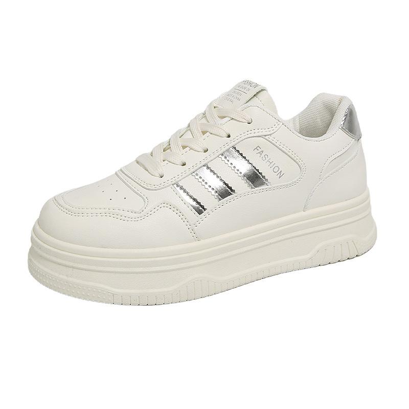 Small height increase small white shoes women's spring 2025 new thick-soled muffin board shoes versatile student casual shoes