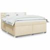 Maison Exclusive - Slatted Bed Base with Cream Mattress 180x200 Cm Fabric