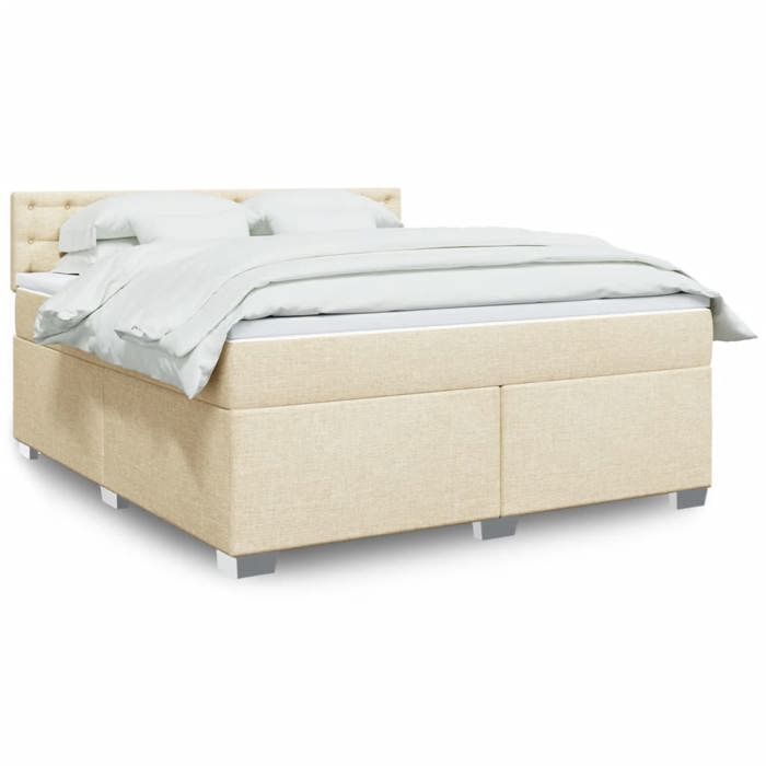 Maison Exclusive - Sommier à lattes de lit avec matelas Crème 180x200 cm Tissu