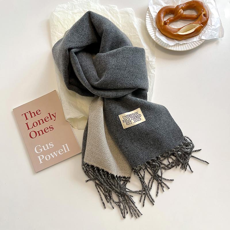 Luxury 2 Colours Cashmere Scarf Women Autumn Winter Shawl Pashmina Handkerchief Lady Pareo Soft Outdoor Windproof Travel Bufanda