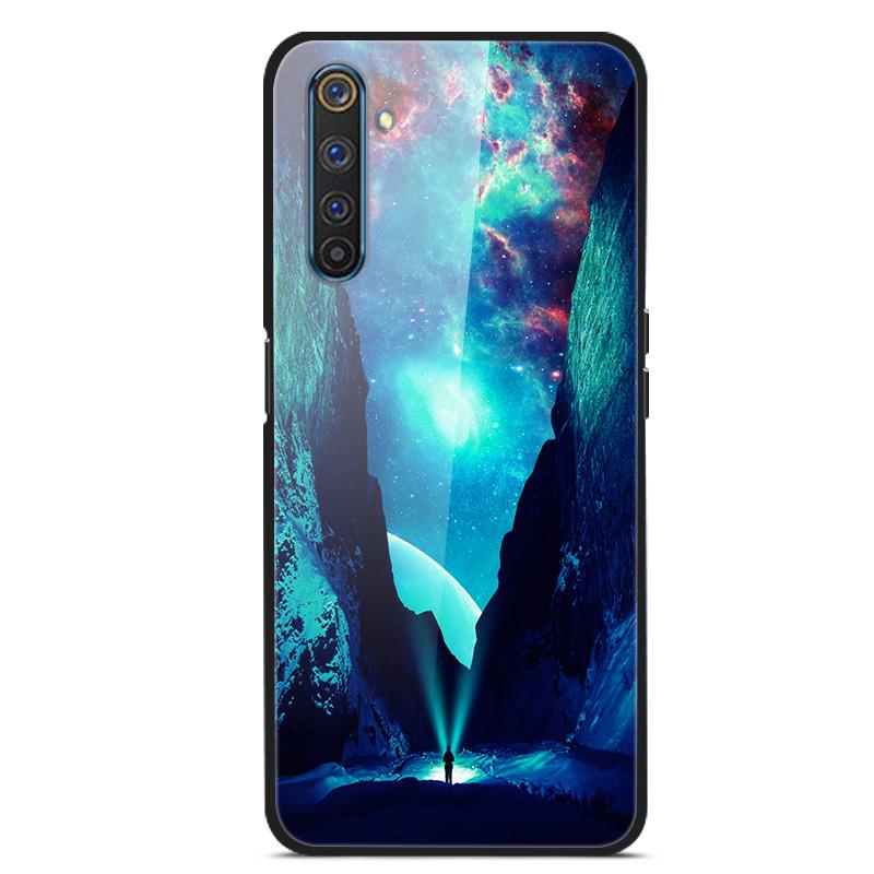 Para OPPO Realme 6 pro Fundas Vidrio Templado Cubierta Trasera del Teléfono para Realme 6pro Fundas con Parachoques de Silicona coque en Realme6 6S 6 s 6i