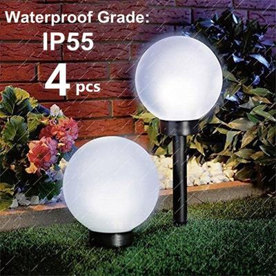 2/4Pcs Outdoor Waterproof LED Solar Ball Light Garden Lawn Lamp Path Ground Light