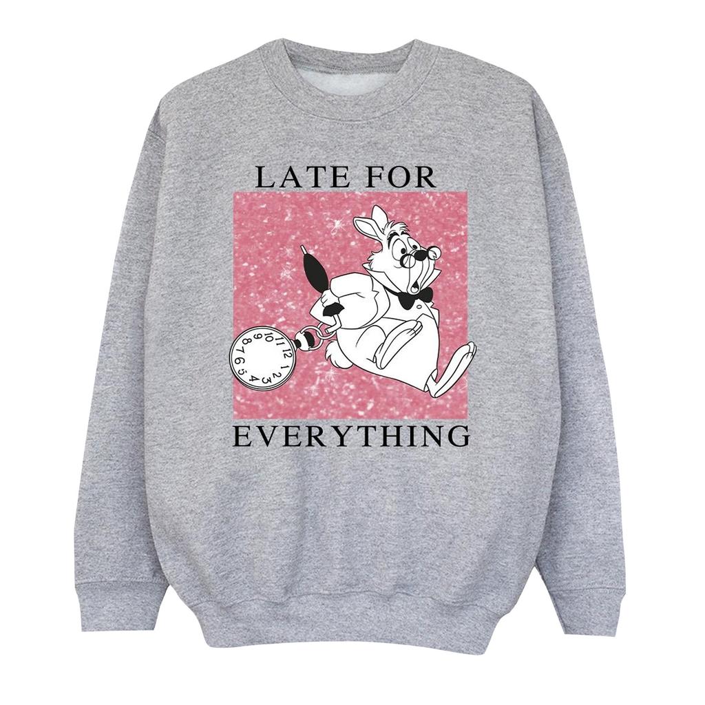 Disney Girls Alice In Wonderland White Rabbit Sweatshirt