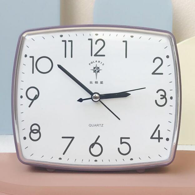 Polaris Silent Alarm Clock with Large Numbers, Modern Minimalist Design for Bedroom or Desk