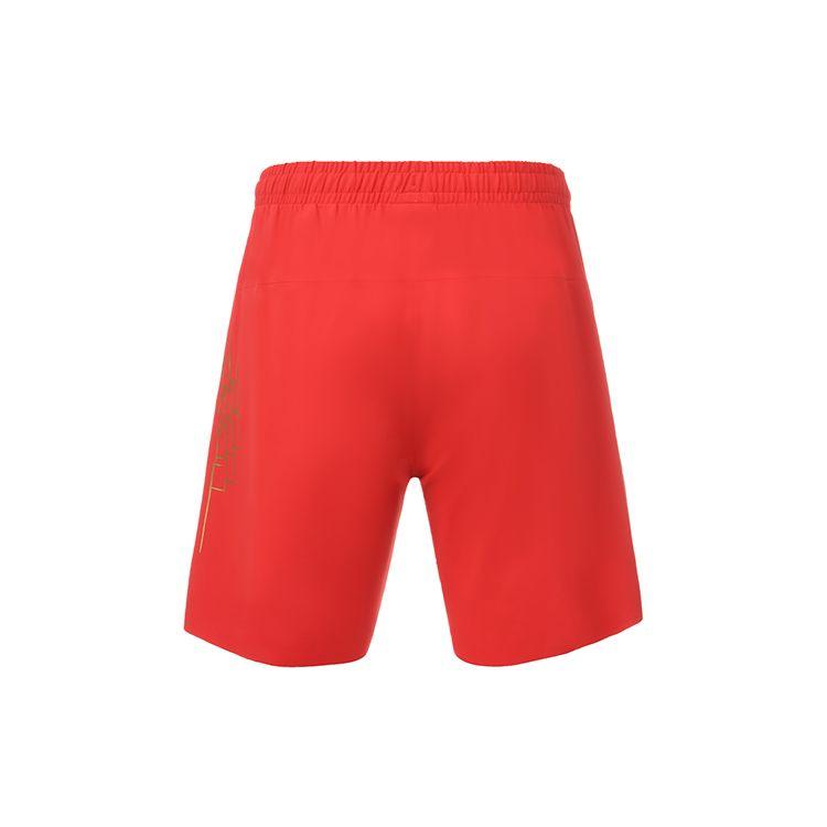 Li Ning Badminton Series Solid Color Moisture Wicking Quick Dry Breathable Sports Competition Straight Leg Shorts Men shorts Crimson-Red AAPQ265-1